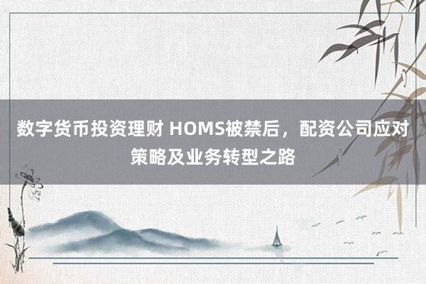 數(shù)字貨幣投資理財(cái) HOMS被禁后，配資公司應(yīng)對(duì)策略及業(yè)務(wù)轉(zhuǎn)型之路
